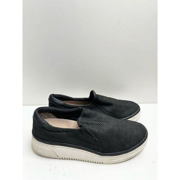 Dr. Scholl's Sneakers Everywhere Womens 6.5 Black Leather Slip-On Embossed Shoes - Picture 2 of 11